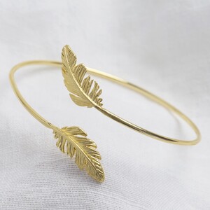 Gold Feather Bangle