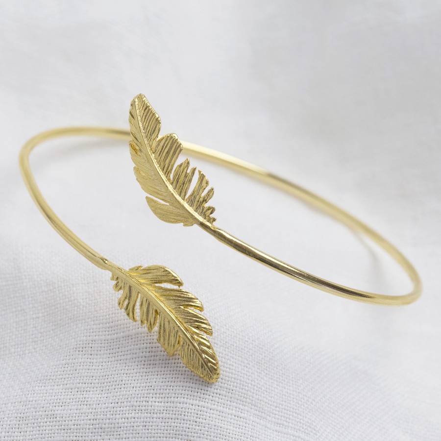 Gold Feather Bangle | Women's Jewellery | Lisa Angel