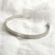 Lisa Angel Silver Personalised Hammered Stainless Steel Torque Bangle