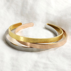 Hammered Stainless Steel Torque Bangle