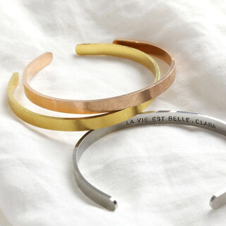 Personalised Hammered Stainless Steel Torque Bangle