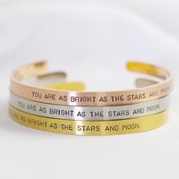 Handmade Stainless Steel 'As Bright As The Stars' Open Bangle