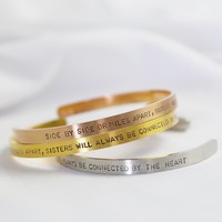 Handmade 'Sisters' Open Bangle