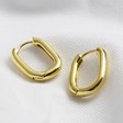 Lisa Angel Ladies' Statement Curved Rectangle Hoop Earrings in Gold
