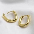 Lisa Angel Curved Rectangle Hoop Earrings in Gold