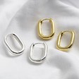 Lisa Angel Silver and Gold Curved Rectangle Hoop Earrings