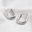 Lisa Angel Ladies' Curved Rectangle Hoop Earrings in Silver