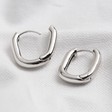 Lisa Angel Statement Curved Rectangle Hoop Earrings in Silver