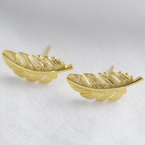 Gold Feather Earrings | Jewellery | Lisa Angel