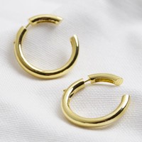 Two Part Hoop Earrings in Gold