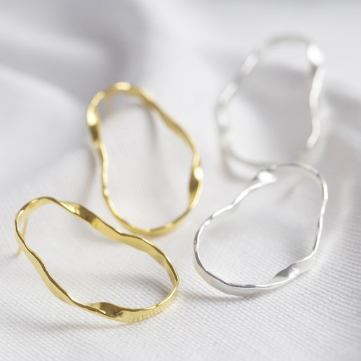 Lisa Angel Wavy Organic Shape Drop Stud Earrings