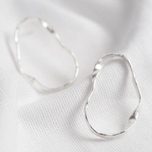 Lisa Angel Ladies' Wavy Organic Shape Drop Stud Earrings in Silver