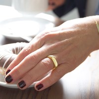 Gold Sterling Silver Thick Geometric Ring
