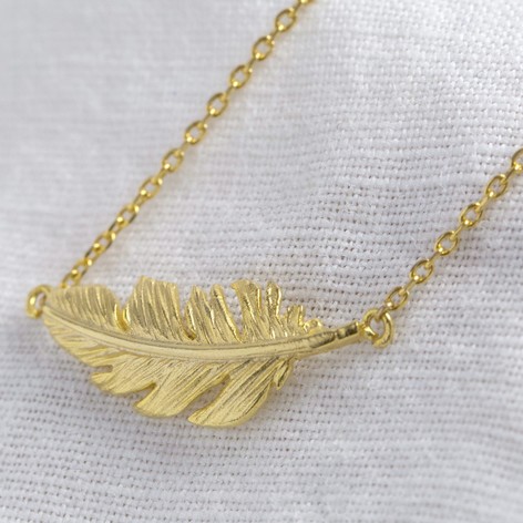 Gold Feather Necklace | Lisa Angel