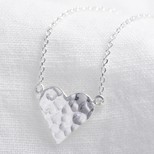 Hammered Silver Heart Necklace