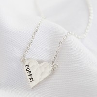 Personalised Hammered Silver Heart Necklace