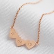 Personalised Rose Gold Triple Heart Pendant Necklace