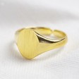 Lisa Angel Ladies' Adjustable Oval Signet Ring in Gold