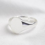 Adjustable Oval Signet Ring in Silver