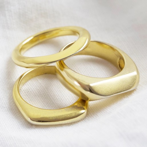 Lisa Angel Statement Gold Sterling Silver Geometric Rings