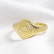 Personalised Adjustable Oval Signet Ring in Gold
