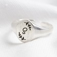 Personalised Adjustable Oval Signet Ring in Silver