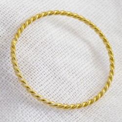 Slim Gold Sterling Silver Rope Ring