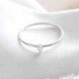 Lisa Angel Ladies' Sterling Silver Thin Diamond Stone Ring