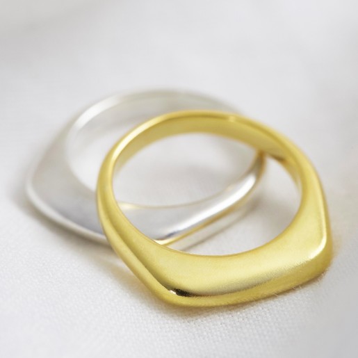 Lisa Angel Sterling Silver Thin Geometric Rings