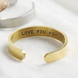 Lisa Angel Gold Personalised Thick Adjustable Stainless Steel Ring