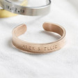 Lisa Angel Rose Gold Personalised Thick Adjustable Stainless Steel Ring