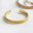 Lisa Angel Ladies' Gold Personalised Thin Adjustable Stainless Steel Ring