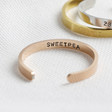 Lisa Angel Ladies' Rose Gold Personalised Thin Adjustable Stainless Steel Ring