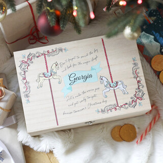 Personalised Carousel Wooden Christmas Eve Box