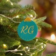 Lisa Angel Teal Personalised Felt Bauble Shape Hanging Decoration