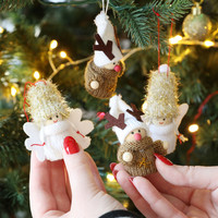 Set of 4 Angel and Reindeer Hanging Decorations