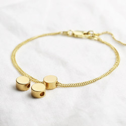 Gold Sterling Silver Circle Bead Bracelet