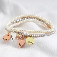 Personalised Handmade Seed Pearl and Charm Bracelet