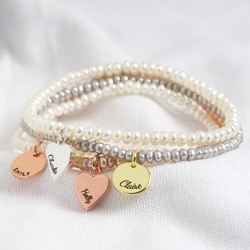 Personalised Handmade Seed Pearl and Charm Bracelet