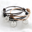 Lisa Angel Personalised Leather and Stainless Steel Charm Bracelet