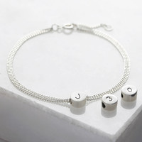 Personalised Sterling Silver Circle Bead Bracelet