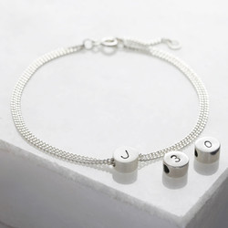 Personalised Sterling Silver Circle Bead Bracelet