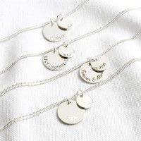Personalised Sterling Silver Double Disc Charm Bracelet