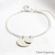 Lisa Angel Special Personalised Sterling Silver Double Disc Charm Bracelet