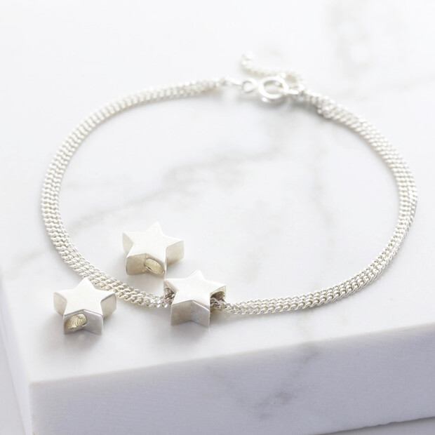 Sterling Silver Star Bead Bracelet Sterling Silver Star Bead Bracelet