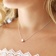 Lisa Angel Sterling Silver Star Bead Necklace on Model