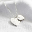 Lisa Angel Ladies' Engraved Personalised Sterling Silver Double Heart Charm Necklace