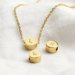 Personalised Gold Sterling Silver Circle Bead Necklace