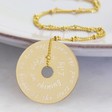 Lisa Angel Ladies' Personalised Gold Sterling Silver Meaningful Words Ring Necklace