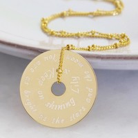 Personalised Gold Sterling Silver Meaningful Words Ring Necklace